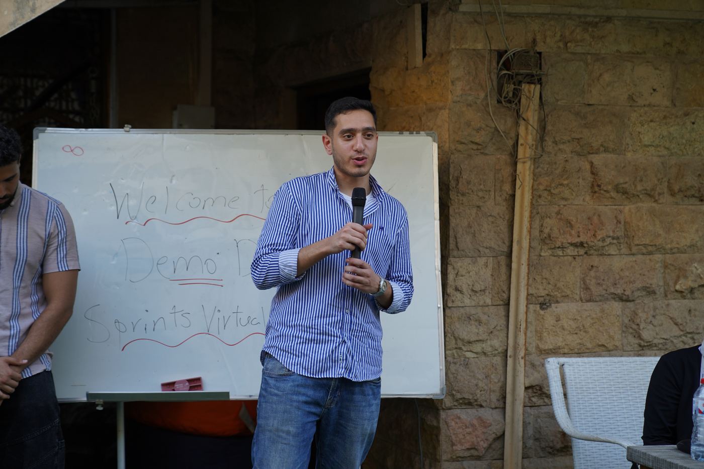 Intern presenting a shipped project